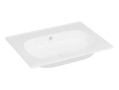 Vasque à encastrer en résine effet pierre - Blanc - L60 x l46 cm - OKIWA