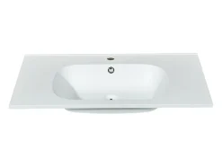 Vasque à encastrer en résine effet pierre - Blanc - L80 x l46 cm - OKIWA