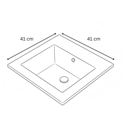 Vasque à encastrer rectangulaire - 41,5 x 41,5 cm - Blanc brillant - VELIA