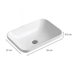 Vasque à encastrer rectangulaire 53x37cm PALMA + robinet + bonde