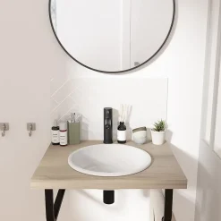 Vasque à encastrer ronde céramique blanc Oasis