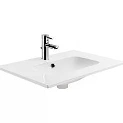 Vasque à encastrer sur plan de toilette ou à poser sur meuble SANINDUSA 81x46 hauteur 15cm (mitigeur et vidage non inclus)
