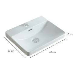 Vasque à encastrer 48x37cm LEA + robinet + bonde