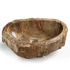 Vasque à poser / lavabo en pierre naturelle coloris brun - Longueur 45 x Hauteur 15 x Profondeur 40 cm