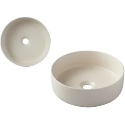 Vasque à poser Andria 37cm - Beige mat - Rebords fins