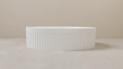 Vasque à poser cannelée BEYOND 40cm Blanc Mat