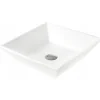 Vasque à poser carré, céramique 41x41x12 cm Blanc