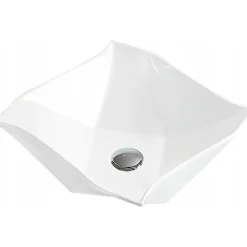 Vasque à poser carré, céramique 42x42x13,5 cm Blanc