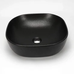 Vasque à Poser Carrée - Céramique Noir Mat - 41x41 cm - Vasco