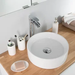 Vasque à poser céramique blanc GoodHome Scalea