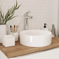 Vasque à poser céramique blanc GoodHome Scalea