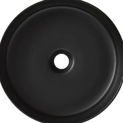 Vasque à poser céramique ronde Asina - 36cm - Décor vert noir mat