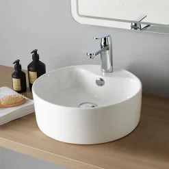 Vasque à poser Curve 41cm- ronde blanche