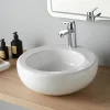 Vasque à poser en bol et céramique blanche