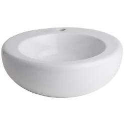 Vasque à poser en bol et céramique blanche