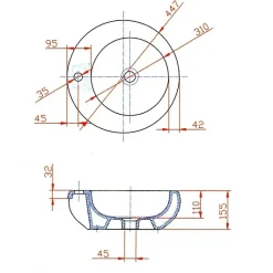 Vasque à poser en bol et céramique blanche