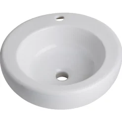 Vasque à poser en bol et céramique blanche