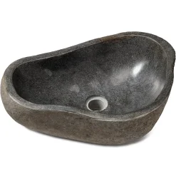 Vasque à poser en galet Pierre de Rivière D.40-50 cm - RO'MA NATURE