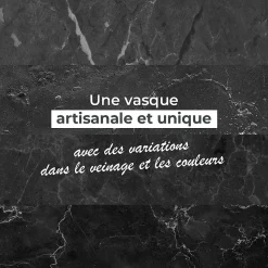 Vasque à poser en marbre noir, Coreal