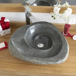 Vasque à poser en pierre de rivière Tourbillo 50