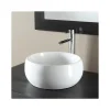 Vasque à poser forme bol en porcelaine blanche