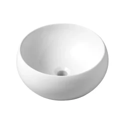 Vasque à poser forme bol en porcelaine blanche