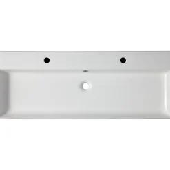 Vasque à poser ou à suspendre double robinet grande taille 110 x 42 cm - Regus