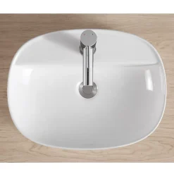 Vasque à poser ovale blanche en céramique, Homesight Faro