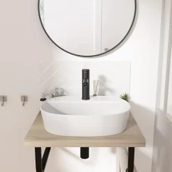 Vasque à poser ovale blanche en céramique, Homesight Faro