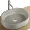 Vasque à poser ovale béton allégé Kult