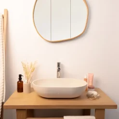 Vasque à poser ovale béton beige l.53 x H.13 cm Homesight Emmy