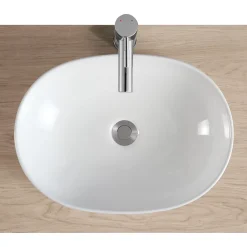 Vasque à poser ovale céramique blanc Porto