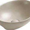 Vasque à poser ovale, céramique 40,5x33x14 cm, Beige mat