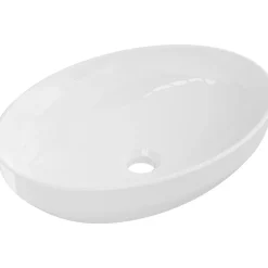 Vasque à poser ovale, céramique 50x37x14,5 cm, Blanc