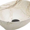 Vasque à poser ovale, céramique 40,5x33x14 cm Marbre beige
