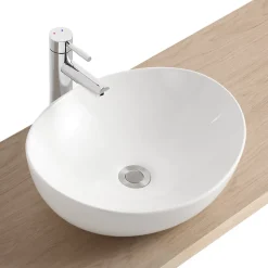 Vasque à poser ovale céramique blanc l.42 x H.14 cm Homesight Bloom