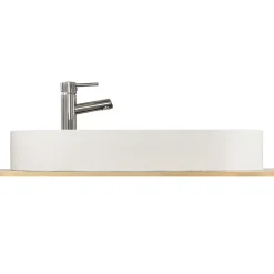 Vasque à poser ovale en béton beige effet moucheté l.80 x H.12 x P.36,5 cm, Homesight Pao