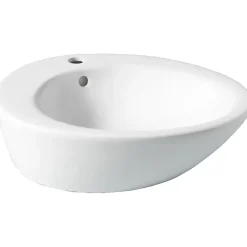 Vasque à poser ovale en céramique blanche