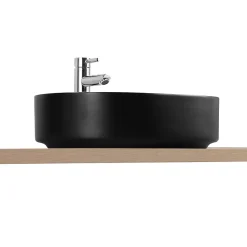 Vasque à poser ovale en céramique l.50 x H.13,5 x P.37 cm, noir et blanc, Homesight Albi