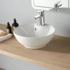 Vasque à poser porcelaine blanche 41cm- Rebords fins