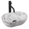 Vasque À Poser Rea Amelia Mini Stone Matt Light Grey Oval