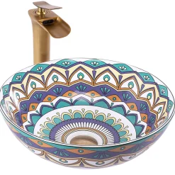Vasque À Poser Rea Aztec Blue Round