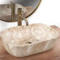 Vasque À Poser Rea Belinda Savana Beige Rectangle