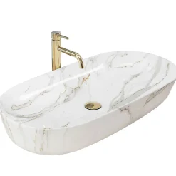 Vasque À Poser Rea Cleo 81 Shiny Aiax White Oval