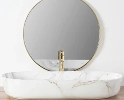 Vasque À Poser Rea Cleo 81 Shiny Aiax White Oval