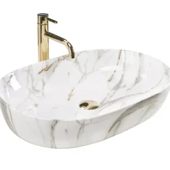 Vasque À Poser Rea Cleo 61 Shiny Aiax White Oval