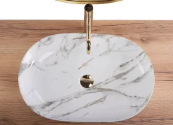 Vasque À Poser Rea Cleo 61 Shiny Aiax White Oval