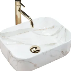 Vasque À Poser Rea Demi Mini Shiny Aiax White Rectangle