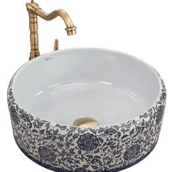 Vasque À Poser Rea Florisa White Round