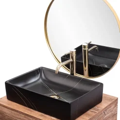 Vasque À Poser Rea Inga Marble- Nablatowa Black Rectangle